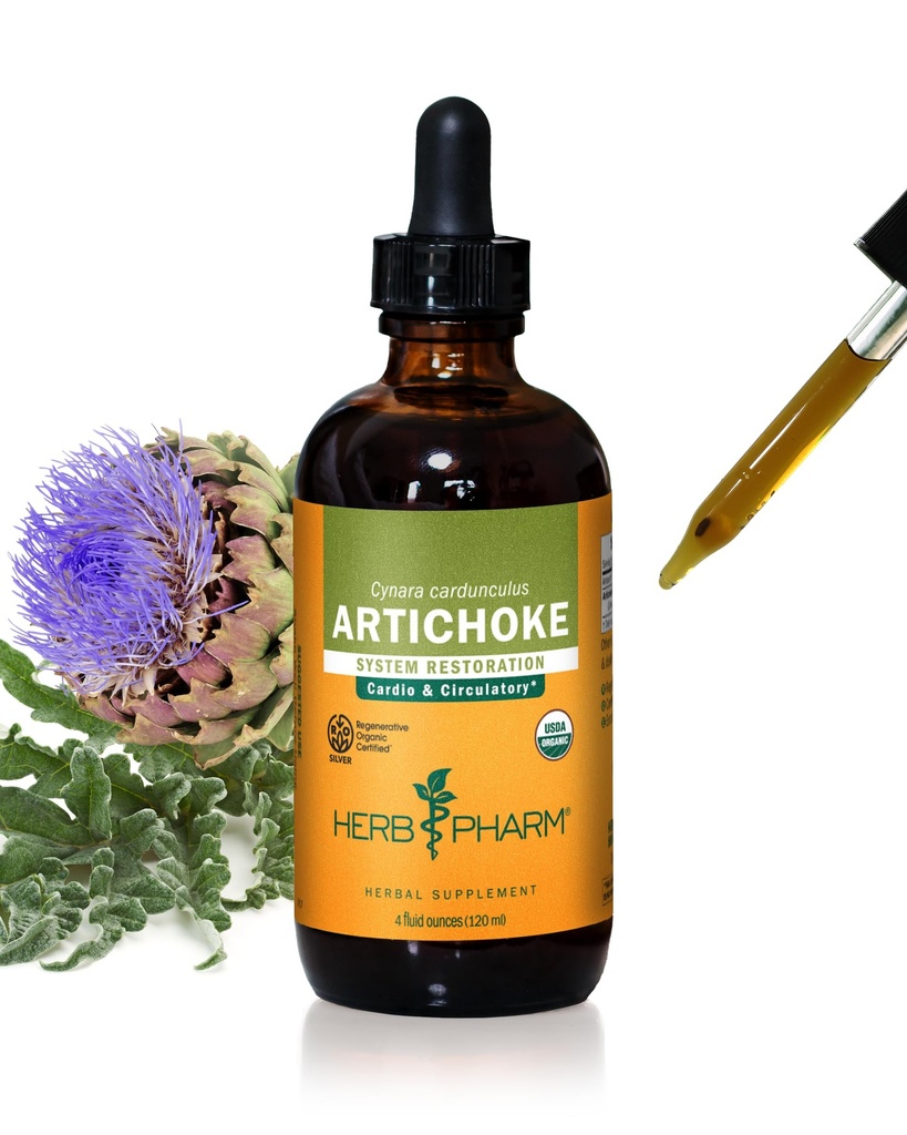 Herb Pharm sertifitseeritud orgaaniline artišokk Vedel ekstrakt südame-veresoonkonna ja tsirkulatsiooni tugi - 4 Ounce