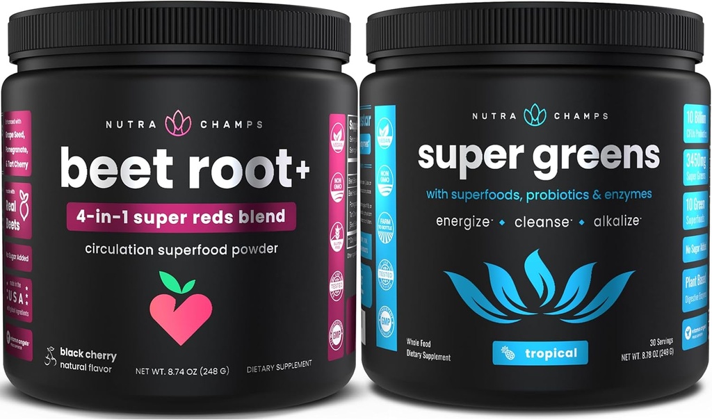 NutraChamps Beet Juur Pulber - Rohelised Superfood Powder