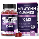 Melatoniin Gummies 10mg täiskasvanutele (180 Count) - Kiire lahustamine Melatoniin Gummies - Kummi täiskasvanutele Sisaldab 10mg - kõrge potentsi - segatud marja maitse - Non-GMO, Vegan Supplement & Made USA
