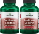 Swanson Päevalille letsitiin - Taimne toidulisand tervisliku ajufunktsiooni edendamiseks - looduslik valem, mis toetab südame tervist ja tervislikku lipiidide tasakaalu - (90 softgels, 1200 mg igaüks) 2 Pack
