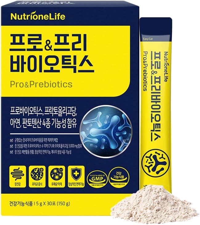 Pre & Pro Biotics, 1 miljardit CFU, pulbri tüüpi Korea probiootikumid, mitme tüve probiootiline segu, toetab seedetrakti tervist, sisaldab tsinki ja pantoteenhapet