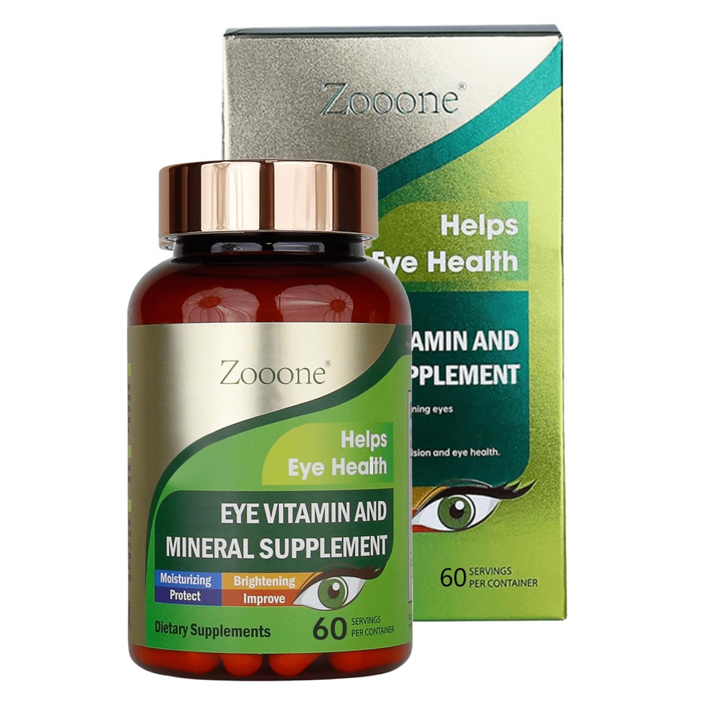 zooone- 60 tk Lutein Eye Vitamiinid Täiendus Makulaarse tervise ja kuiva silma tugi, sisaldab luteiini, tsinki, C / E ja Zeaksantiini