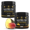HRDWRK - 100 serveerimist Keto elektrolüüdid Pulberhüdraat Suhkruvaba - elektrolüütide pulber vastupidavuse suurendamiseks ja väsimuse vähendamiseks elektrolüütide lisandiga - maitsestamata & Mango ananassikomplekt