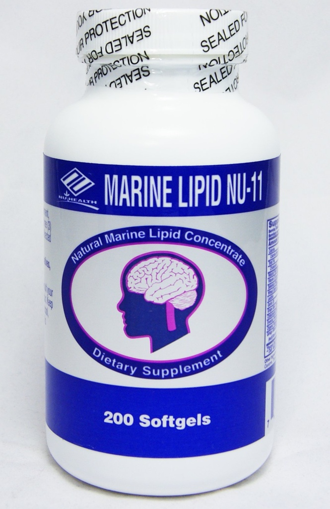 Marine Lipid Nu-11 in 1 Include : Fish Oil, sooy letcithin, Nisuiduõli, Selenlum Pärm, küüslauguõli, Viinamarjakoore ekstrakt, E-vitamiin, oktakos ja pulber, Evening Primross Oil, Orgenic linaseemneõli, Ginkgo Biloba Extract.