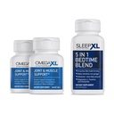 OmegaXL-i ühine abivahend - looduslik lihastugi, 60 softgels (2 Pack) & SleepXL kohe vabastav melatoniin, L-Theanine (Calming), kummel, magneesium ja B6 (60 vegankapslit)