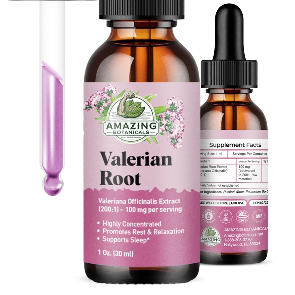 Valerian Juur Tilgad Sleep - Orgaaniline Valerian Juur Tinktuur Väljavõte 3000mg - Lõõgastav ja rahulik - 1 FL OZ, 30 Servings