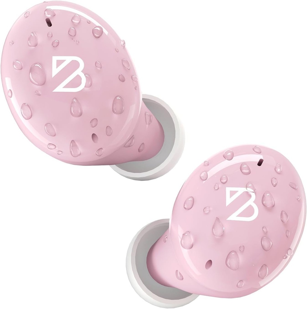 Back Bay Audio Tempo 30 traadita kõrvaklapid väikestele kõrvadele - auhinnatud heli, higikindel Bluetooth kõrvaklapid, mugavad kõrvaklapid naistele, roosad kõrvaklapid väikesed kõrvakanalid, pikad patarei kõrvaklapid