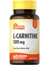 Sundance L-karnitiini tartraadi lisa 500mg | 60 kapslit | Vaba vorm Aminohape | Mitte-GMO ja Gluteenivabad tabletid