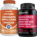 Ceylon Cinnamon (1pk) ja Fadogia Tongkat Ali (1pk) täiendus Bundle - tugevad vitamiinid südame, energia, lihaste, testosterooni ja immuunsüsteemi tugi - mitte-GMO, vegan, gluteenivaba