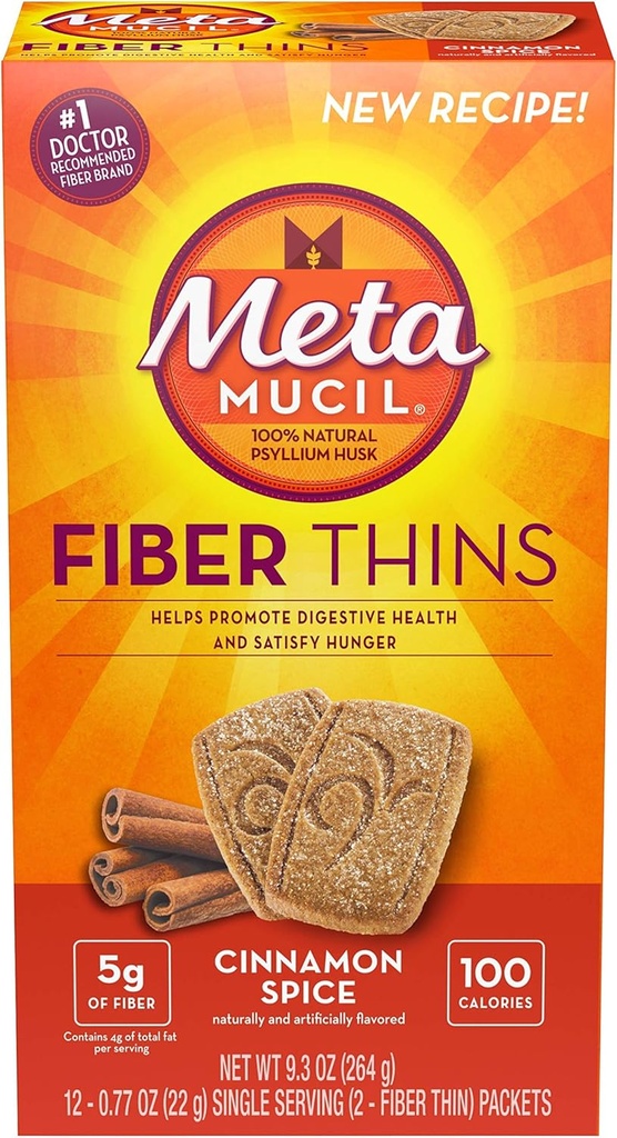 Metamucil Fiber Thins Suurus 12 Arv 2 Crisps 9, 3 Ounce (väärtuse pakett 6)