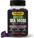 Irish Sea Moss Gummies with Elderberry & Black Seed Oil - Overall Wellness Support | Rich in Vitamins, Raspberry Flavor | 60 Gummies