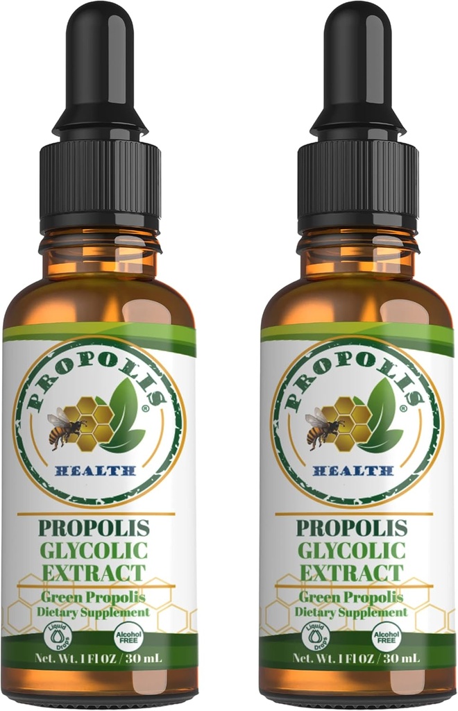 Green Propolis Extract Liquid - Brazilian Bee Propolis - Alcohol-Free Immune Support Supplement - 60-Day Supply - Natural Immunity Shots