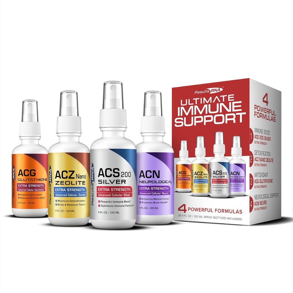 Tulemused RNA – Ultimate Immune Support System – ACS 200 Silver/ACZ Nano Zeoliit/ACG Glutatioon/ACN Neuro Most Advanced Immune Support System available – soovitatav arstide poolt üle maailma