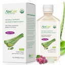 AloeCure USDA orgaaniline Aloe Vera mahl Viinamarjamaitse, mis on valmistatud 12 tunni jooksul saagikoristusest - puhas Aloe Vera seedetrakti ja immuunsüsteemi tervise täiendus, aitab säilitada tasakaalustatud kõhuhappesust, 16,7oz Pudel