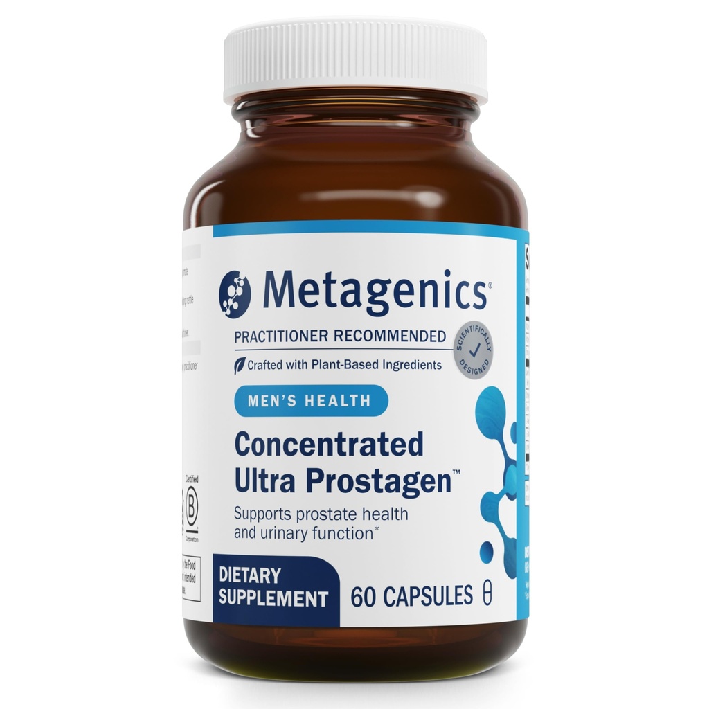 Metageenika Kontsentreeritud Ultra Prostagen - Eesnäärme Ja Kuseteede Tervis Saw Palmetto, Stinging Nettle, Lükopeen & Tsink - Toetab Hormonaalset Tasakaalu Ja Immuuntervise * - Non-GMO- 60 Kapslid
