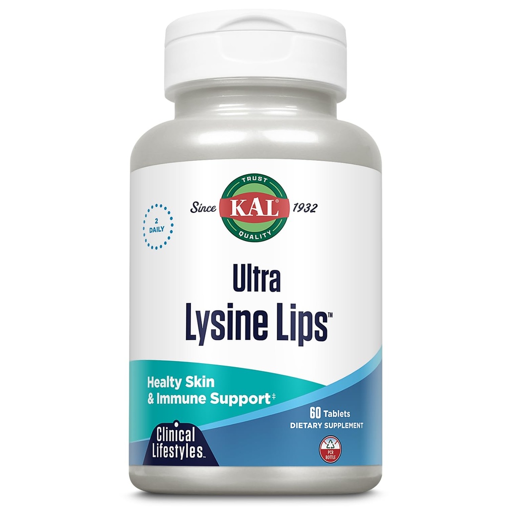 Kal Ultra Lysine huuled Tabletid, 60 Count