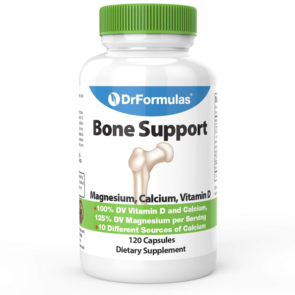DrFormulas Bone Support 100% DV 1000mg Kaltsiumilisand Karbonaat, tsitraat, glükonaat, (mitte d-glükaraat) kloriid D-vitamiini, magneesiumi ja booriga - 30 päeva pakkumine