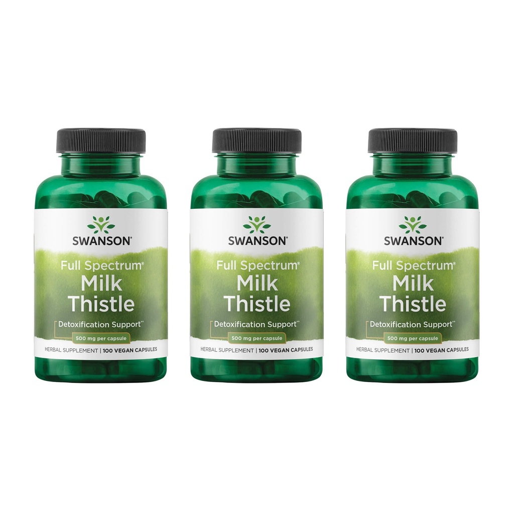 Swansoni piimaohakas - taimse maksa tugisammas - looduslik valem, mis aitab säilitada üldist tervist ja heaolu - (100 kapslit, 500 mg iga) 3 pakendit