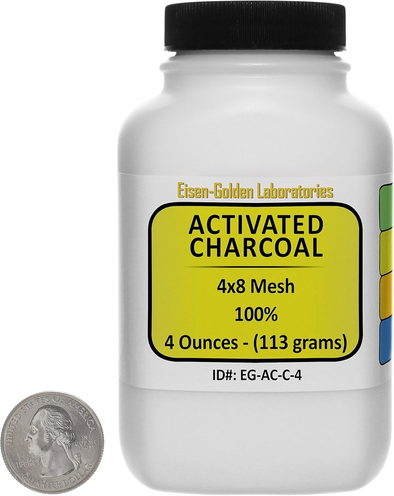 Aktiivsüsi [C] 100% ACS-klassi kursus graanulid 4 Oz kosmosesäästlikus pudelis USA-s