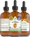 RawGuru Organic Vitamin C Tincture - Liquid Vitamin C with Trace Minerals - Nano-Processed Antioxidant & Immune Support Supplement Tincture - 30 Servings of Vegan Drops per 120 ml, Pack of 1