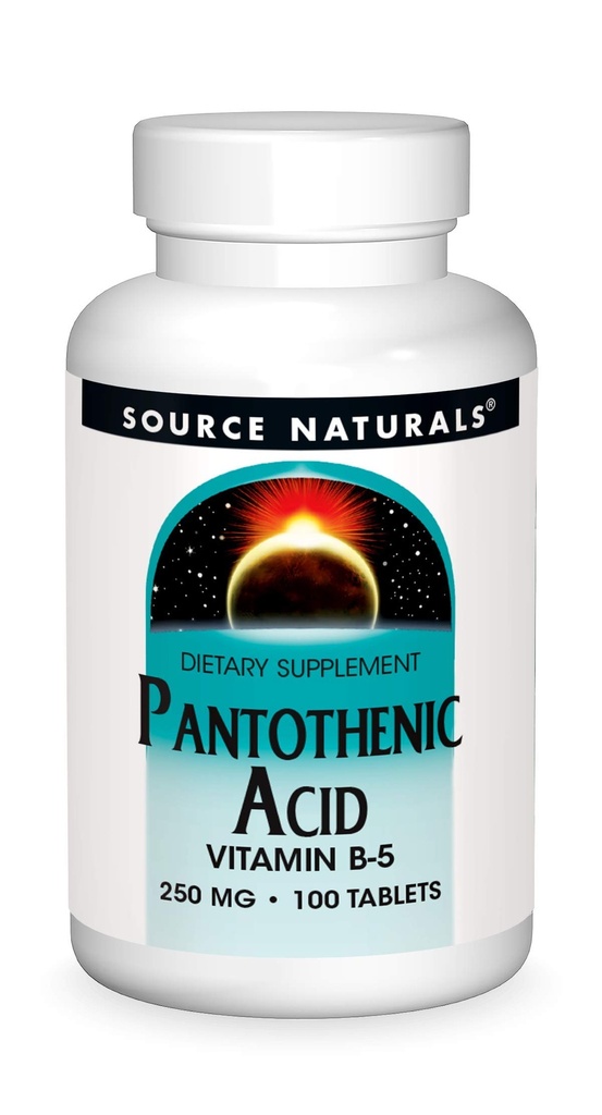 Allikas Looduslik Pantoteenhape 250 mg vitamiin B-5 toidulisand - 100 tabletti