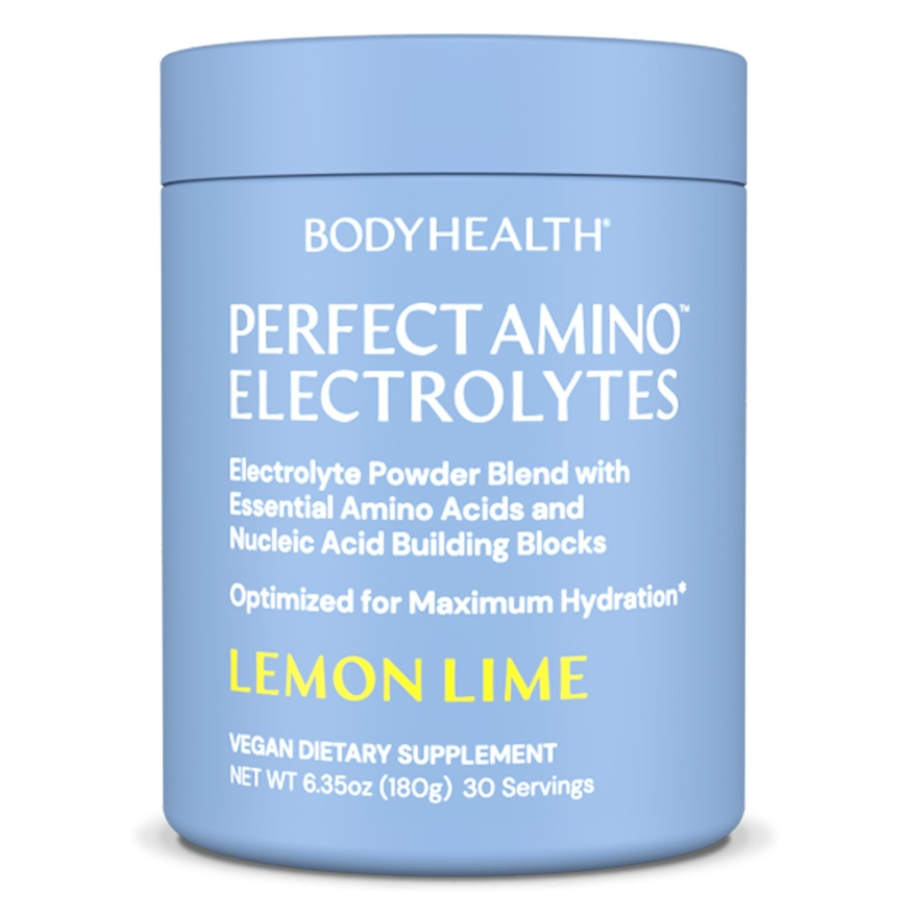 BodyHealth PerfectAmino Elektrolüüt Pulber No Suhkrut, Hüdreerimine Paastumine Keto Null Suhkru Elektrolüüdid Jooge Segu Trace Minerals - Sidrunlubja - 30 Servings