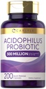 Carlyle Acidophilus Probiootilised kapslid naistele ja meestele | 500 miljonit CFU | 200 pillid | Lactobacillus Supplement | Non-GMO ja Gluteenivaba
