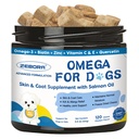 Omega 3 koertele, kellel on lõheõli, kalaõli koertele Naha- ja mantlilisand, koerte allergia leevendamine, kuuma koha ravi, anti-laotamine, hip & ühine tugi EPA & DHA-ga, biotiin, E-vitamiin