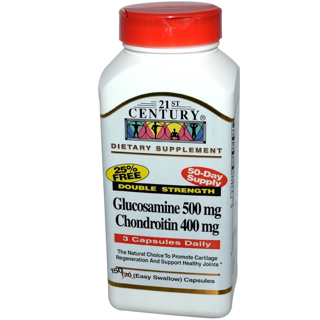 21. sajandi glükoosamiin Chondroitin 500/400mg - topelttugevus, cp 150 Count