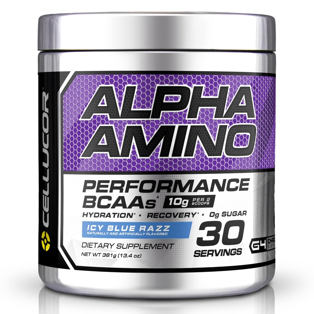 Cellucor Alpha Amino EAA & BCAA pulber | Hargahelaga olulised aminohapped + elektrolüüdid | ICY Blue Razz | 30 Servingut
