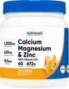 Nutrikost Kaltsium Magneesium Tsink Vitamiin D3 Pulber, 60 Servings (Peach Mango) - Kaltsium (1000 MG) Magneesium (420 MG) Tsink (16,5 MG) Vitamiin D3 (30 MCG) - Gluteenivaba, Non-GMO