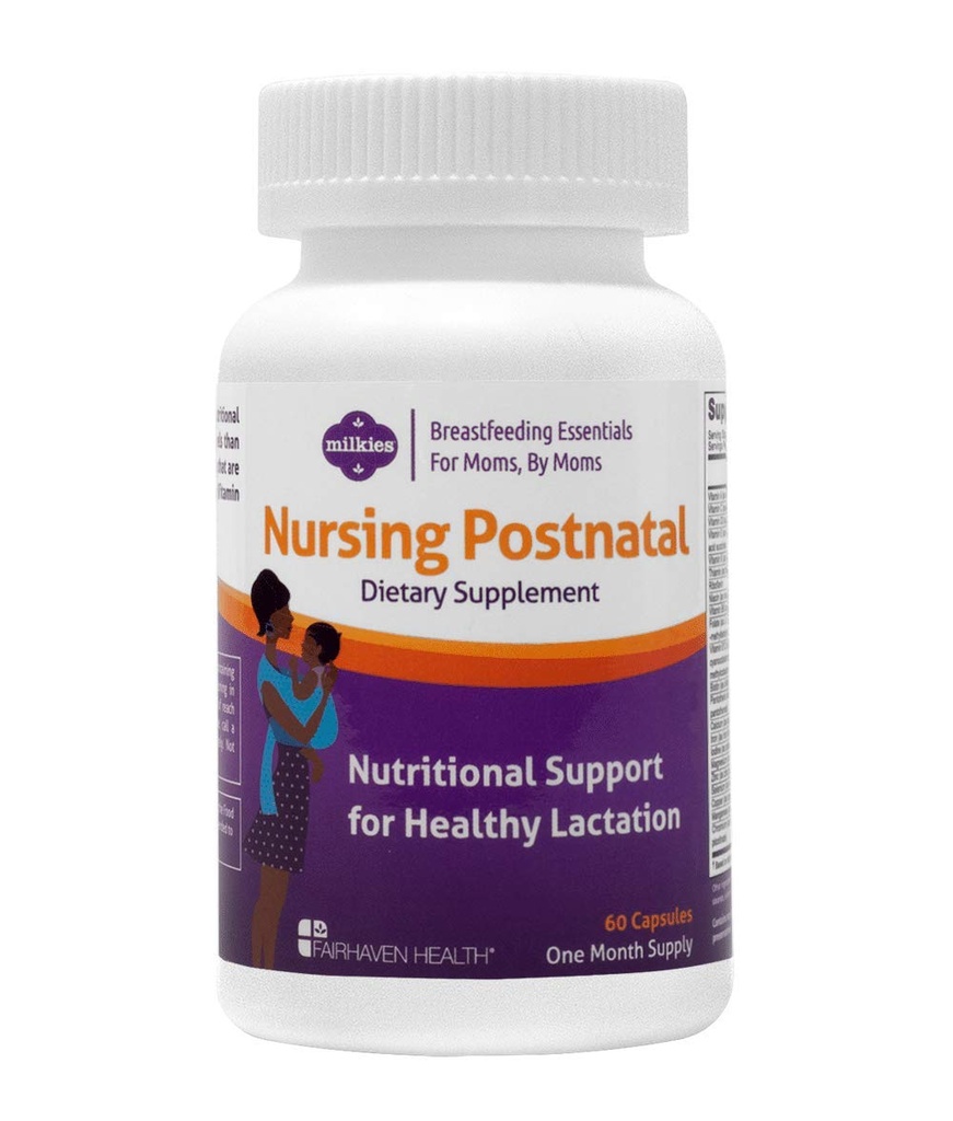 Piimatooted Fairhaven Health Nursing Sünnitusjärgne Vegetarian Supplement rinnaga toitvatel naistel vitamiin D ja B, Toitaineline rinnapiima multivitamiini - Gluteeni ja piima tasuta - 1 kuu pakkumine