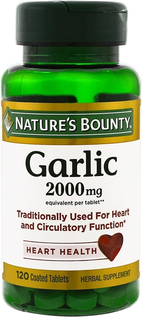 Looduse pearaha küüslauk, 2000mg, 120 kaetud tabletti (pakk 2), 2 pudelit Igaüks 120 tabletti
