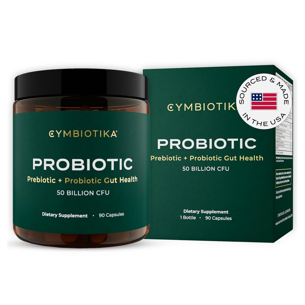 CYMBIOTIKA probiootikum + prebiootikum, 60 miljardit CFU - 19 tüve, soolestiku tervise lisand naistele ja meestele, immuuntoetus, seedetrakti tervis ja soole tasakaal, 90 kapslit, 1 kuu pakkumine, valmistatud USA-s