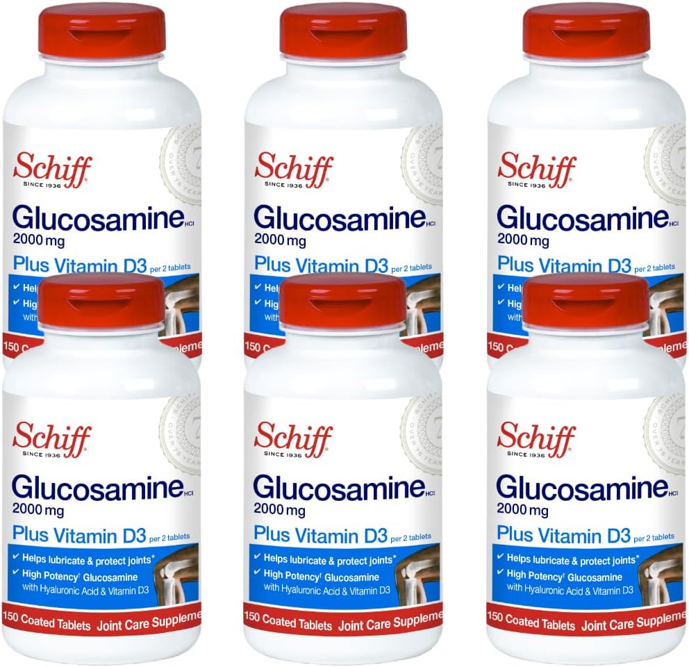 Schiff Glükosamiin 2000mg D3-vitamiini ja hüaluroonhappega, 150 tabletti - ühine toidulisand (6. pakend)
