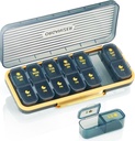 Iganädalane Pill Korraldaja 2 korda päevas - Pill Case Am Pm - Travel Pill Box 7 Day Portable Daily Vitamin Container Esteetiline meditsiin Dispenser 7 eraldi koosseisud Hommikune öö Täienduse hoidja