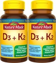 Loodus Made Vitamiin D3 K2, 5000 RÜ (125 mcg) Vitamiin D, toidulisand luude, hammaste, lihaste ja immuunsüsteemi tervise toetamiseks, 30 Softgels, 30 päeva pakkumine - pakend 2