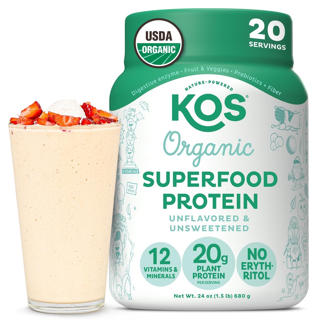 KOS Veganvalgu pulber, maitsestamata ja magustamata - madala süsivesikusisaldusega hernevalgu segu, orgaaniline supertoit, mis on rikas vitamiinide ja mineraalide poolest - Keto, soja, piimavaba - toidu asendamine naistele ja meestele - 20 serveerimist