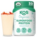 KOS Veganvalgu pulber, maitsestamata ja magustamata - madala süsivesikusisaldusega hernevalgu segu, orgaaniline supertoit, mis on rikas vitamiinide ja mineraalide poolest - Keto, soja, piimavaba - toidu asendamine naistele ja meestele - 20 serveerimist