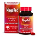 MegaRed Antarktika krillõli 750mg, Omega 3 rasvhapete lisand, Ultra kontsentraat EPA & DHA softgels, antioksüdant astaksantiin, südame tervise täiendus ilma kalaõli järelmaitse, 80ct