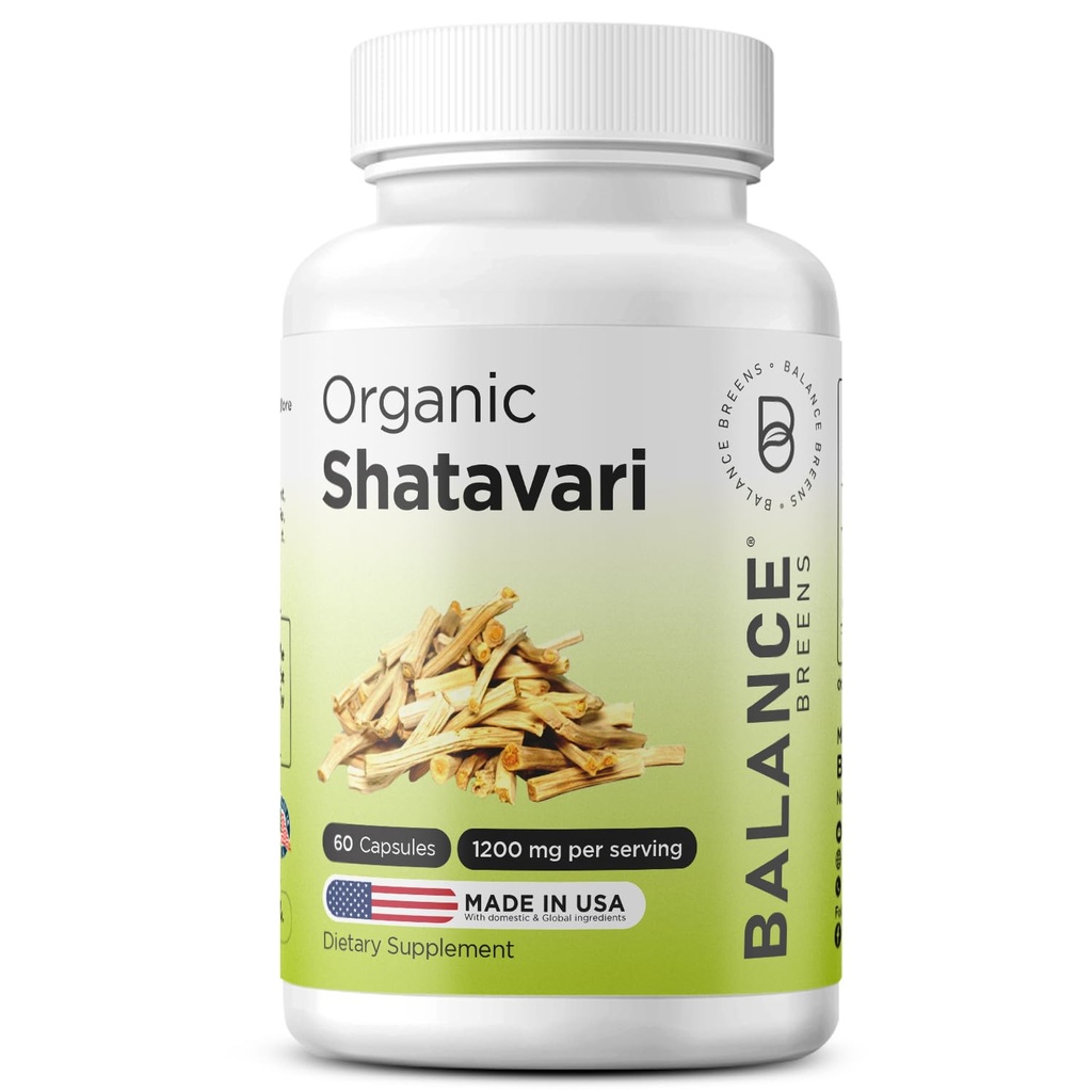 Orgaaniline Shatavari 1200mg, 60 kapslit - imetamist toetavad vitamiinid, hormonaalne tasakaal naistele, Asparagus Racemosus Juur