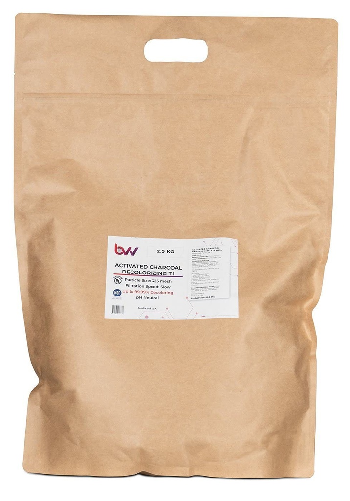 BVV aktiveeritud lehtpuidust süsinik värvitsev T1 (100% lehtpuusüsi)-2,5 kg