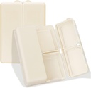 FYY Daily Pill Korraldaja, 7 Kompartments Portable Case [Folding Design] Travel Pill Box rahakotis hoida vitamiine, tursamaksaõli, täiendused ja ravimid-valge