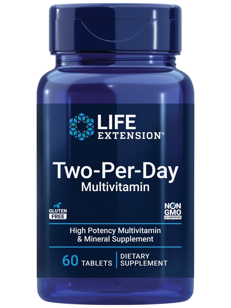 Elu pikendamine Kahepäevane multivitamiin - Vitamiinide ja mineraalide igapäevane annus meestele ja naistele - täielik oluline vitamiinilisa energia, tervise - gluteenivaba - mitte-GMO - 60 tabletti