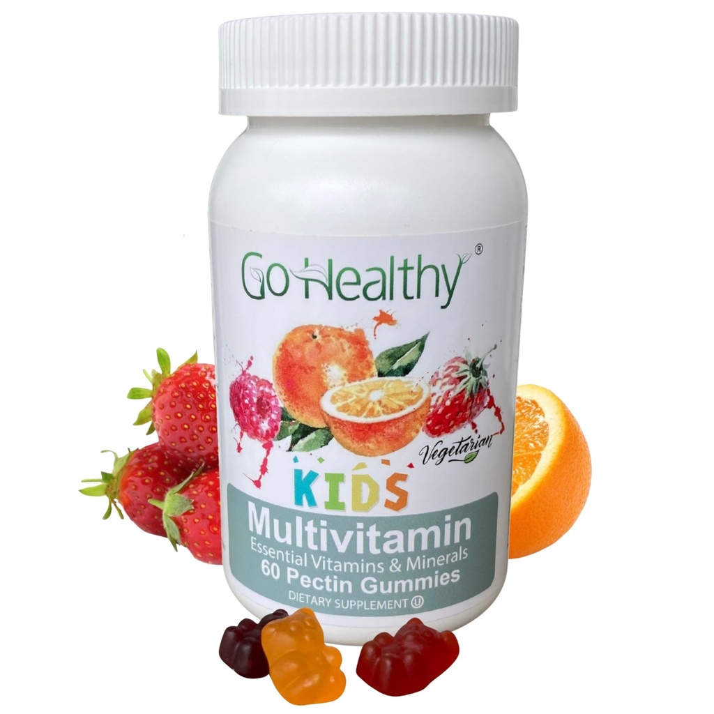 Go Healthy Kids Multivitamiini Gummies, Immune Support, Kids Vitamin Gummies, Kosher Kid Vitamiin, Halal, Mitte-GMO, Gluteenivaba Maitsev Gummy - 30 Servings