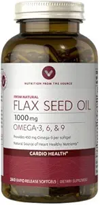 Vitamiin World Flax Seed Oil 1000mg annab 450 mg Omega 3 kohta pehmegeel 240 Kiiresti vabastav pehmegeelid
