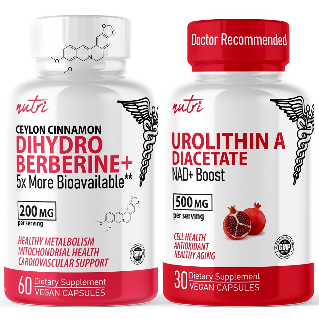 Looduse termotuumasünteesid Nutri dihüdroberiin (60 kapslit) ja urolitiin A diatsetaat 500 mg energiavõimendaja täiendus
