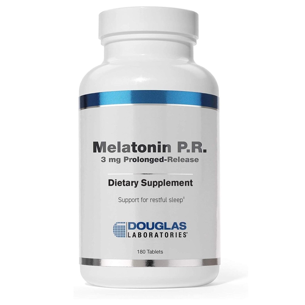 Douglas Laboratories Melatoniini pikendatud vabanemine - 3 mg melatoniini - unetoetuslisa - hormoonide tasakaalu, lõõgastuse, antioksüdantide ja immuunsüsteemi jaoks * - 180 tabletti