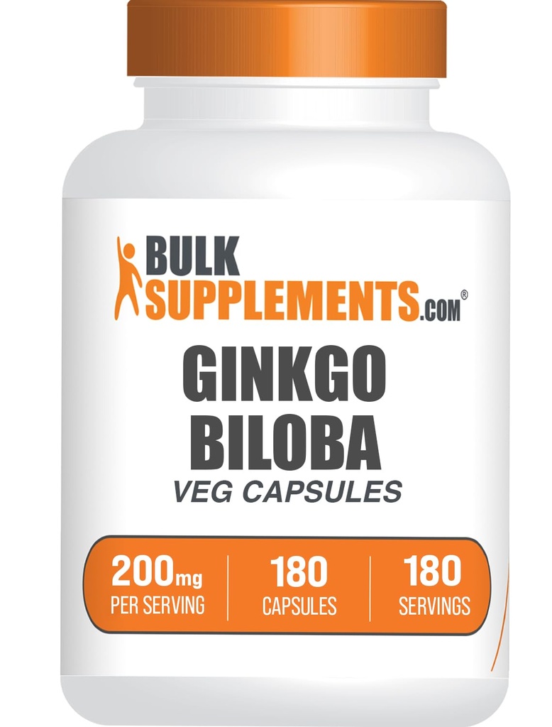 BulkSupplements.comginkgo Biloba Väljavõte kapslid - Ginkgo Biloba Saadakse lehtedest, taimsest lisandist - Vegan, 1 kapsel portsjoni kohta, 180 loend (pakk 1)