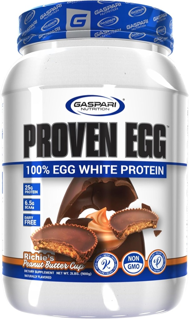 Gaspari Toitumine Tõestatud Muna 100% Munavalge Valk, 25 g Valk, Keto Sõbralik, Piima Ja Laktoosivaba, Sojavaba (2 Lbs, Maapähklivõi Tass)